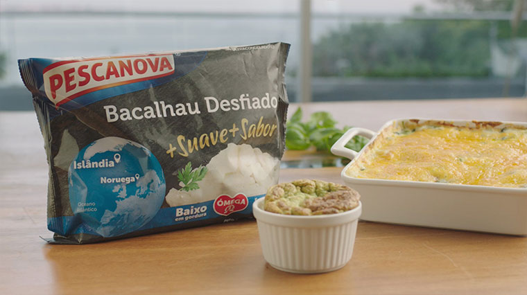 Lasanha e souffle de bacalhau